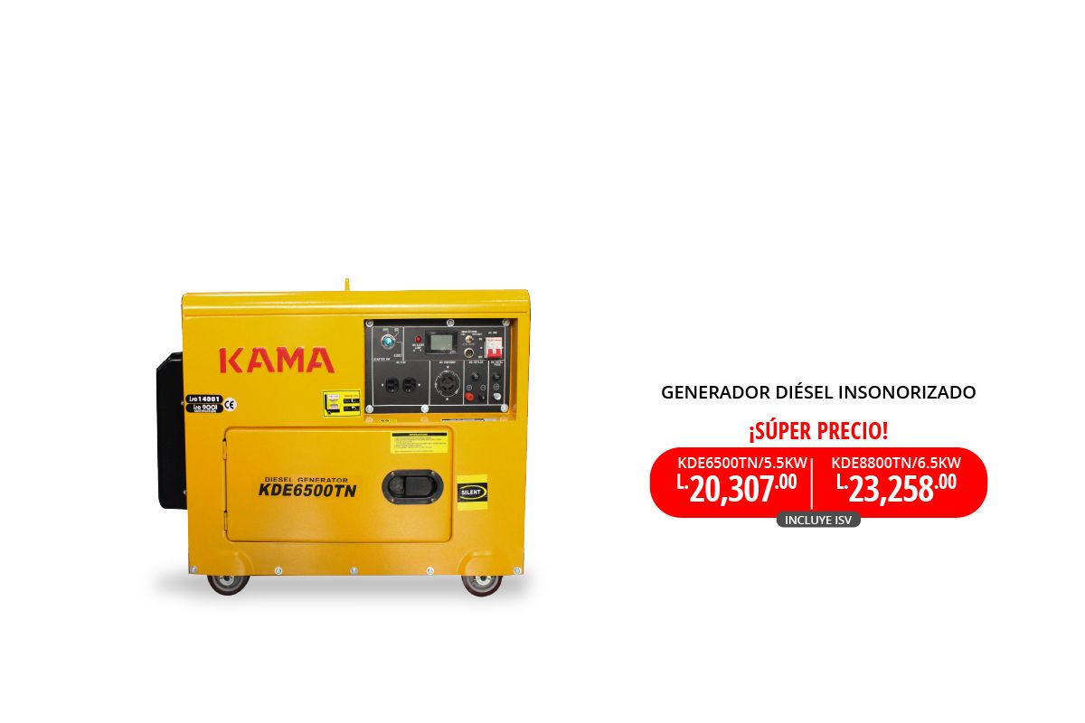 Generador kama diesel silencioso kde8800htn 6.5kw