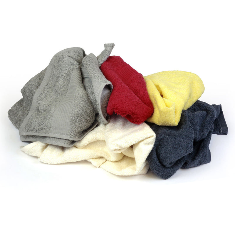 New Colored Terry Cloth Towels – Overruns - 25 LB Bag