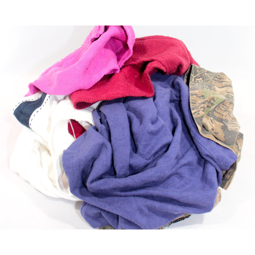 Recycled Mixed Colored Knit Rags - 25 LB Bag