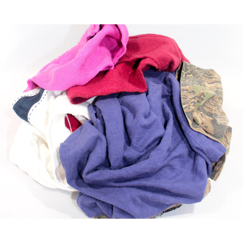 Recycled Mixed Colored Knit Rags - 25 LB Bag