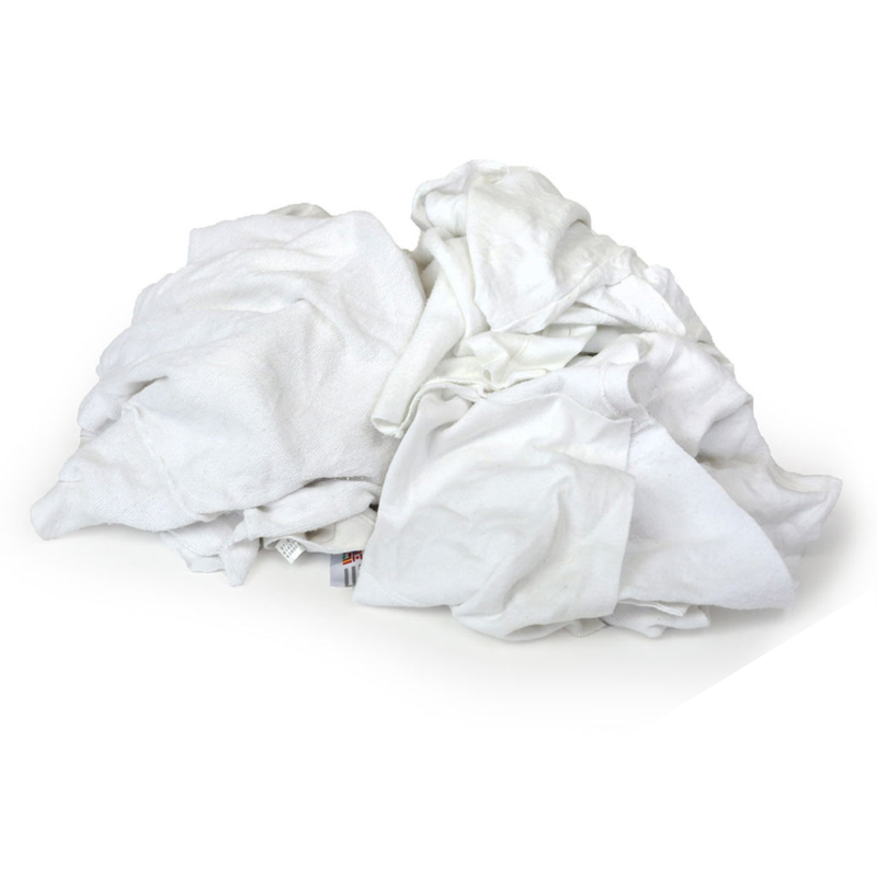 Recycled White Sweatshirt Rags - 25 LB Bag