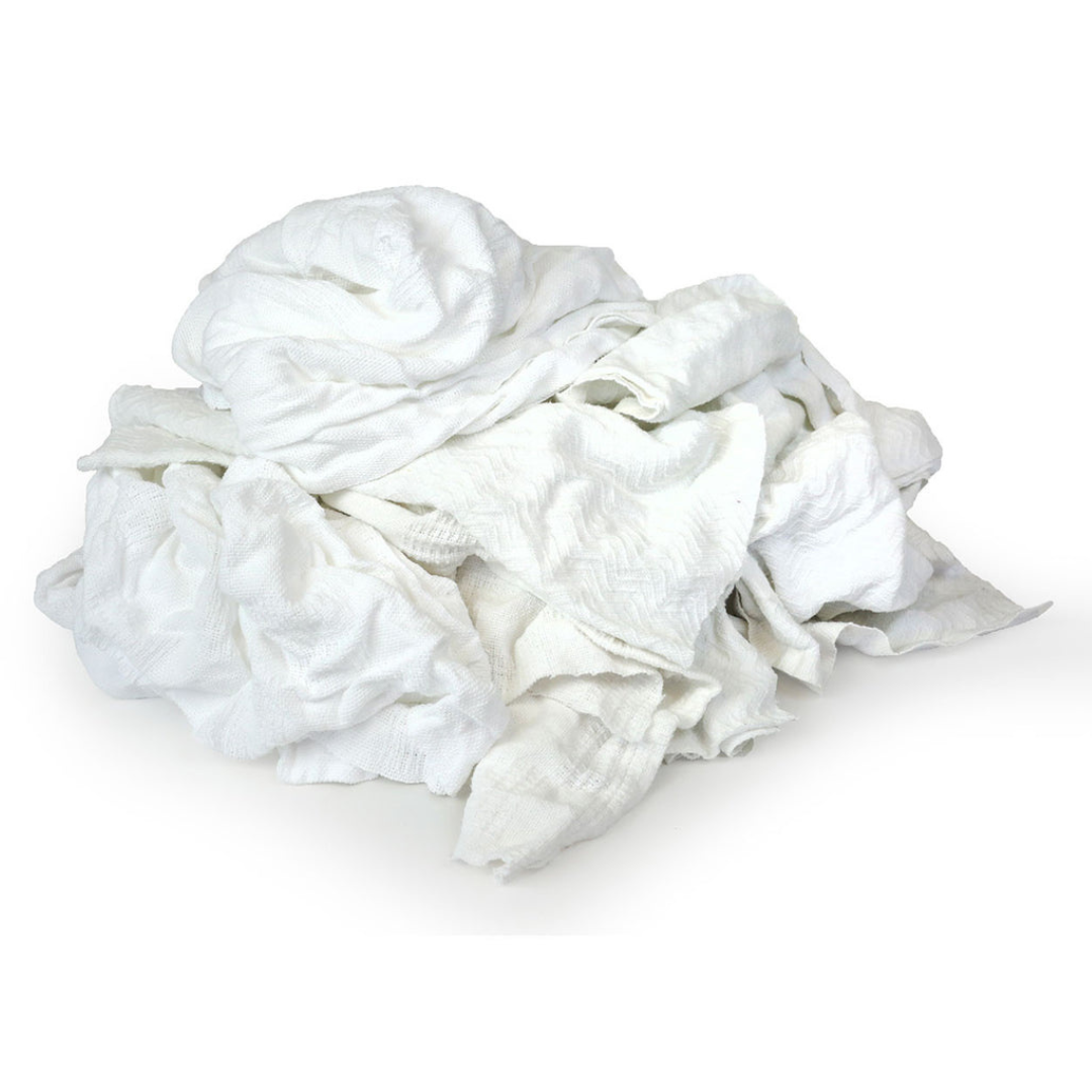 Recycled White Thermal Wiping Rag - 50 LB Bag