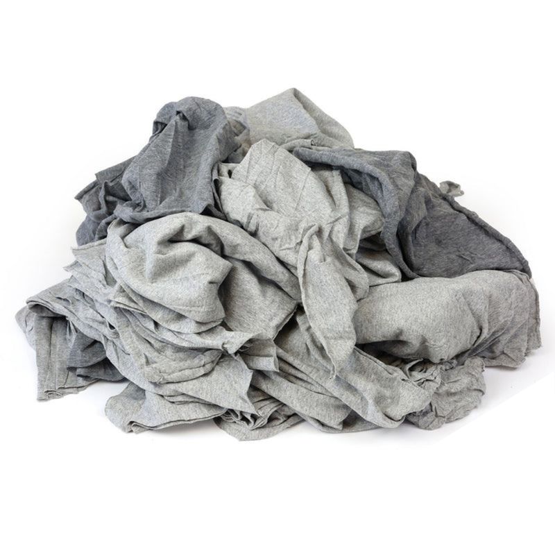 New Gray T-shirt Knit Wiping Cloth - 25 LB Bag