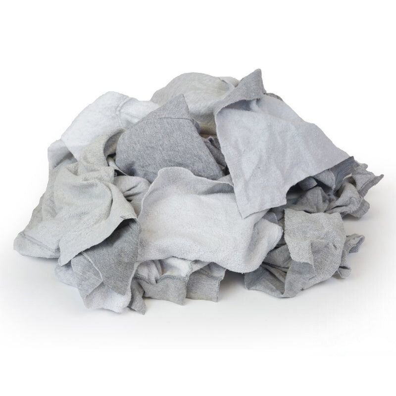 Recycled Gray Sweatshirt Rags - 50 LB Bag