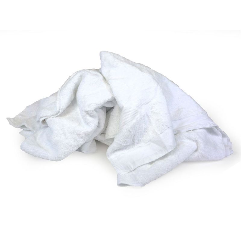 New White Terry Cloth Towels - Overruns 25 LB Bag