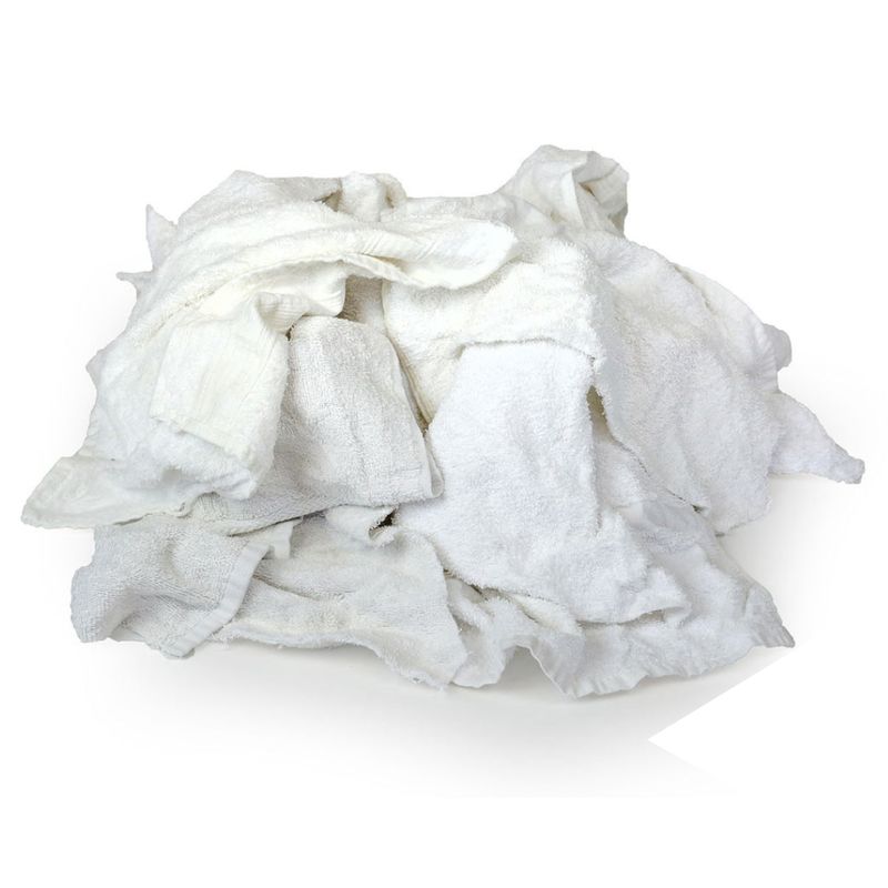 Recycled White Terry Cloth Mix - 50 LB Bag Recycled White Terry Cloth Mix - 50 LB Bag