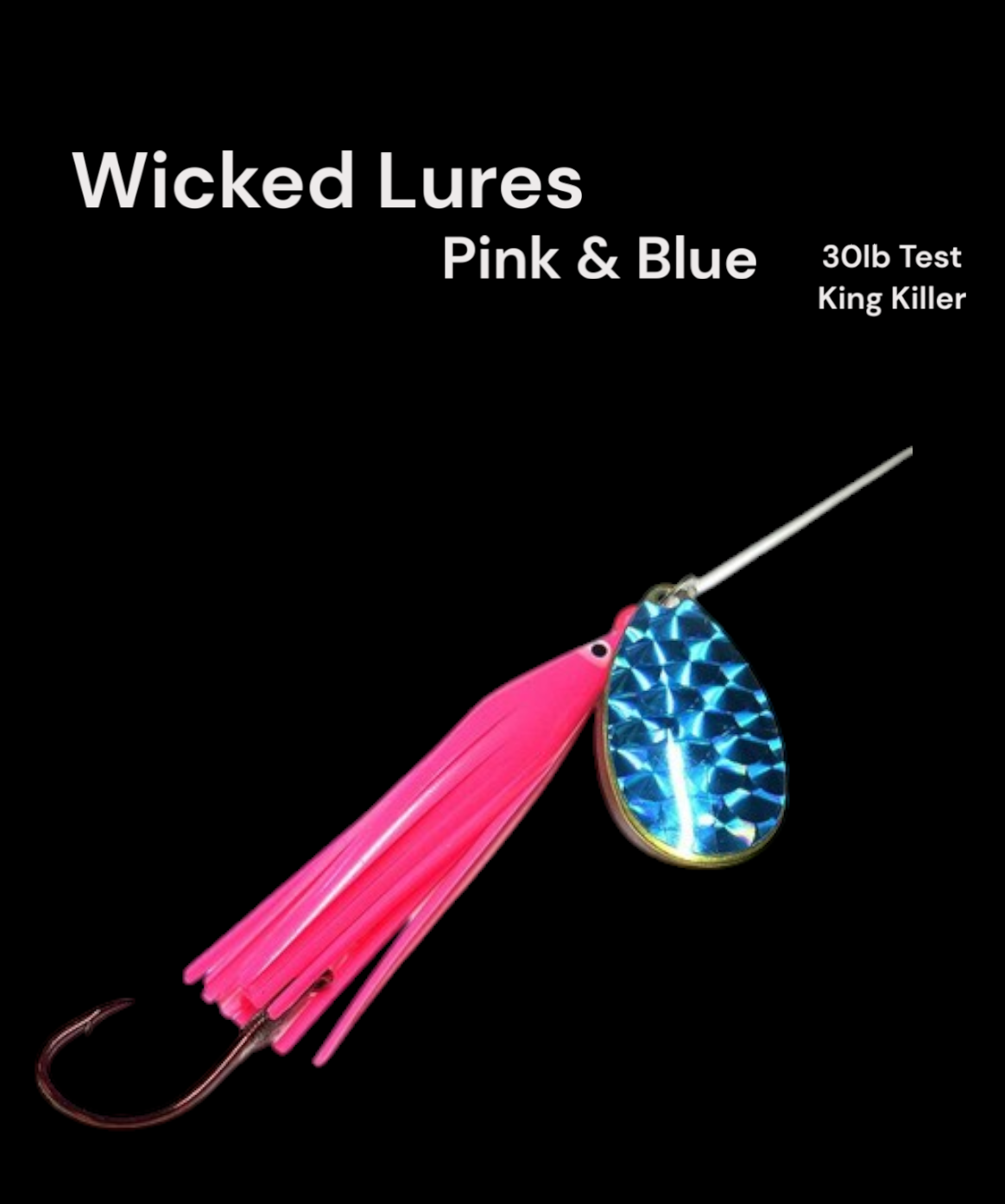 Wicked Lures King Killer Pink with Blue Spoon 2/0 Hooks
