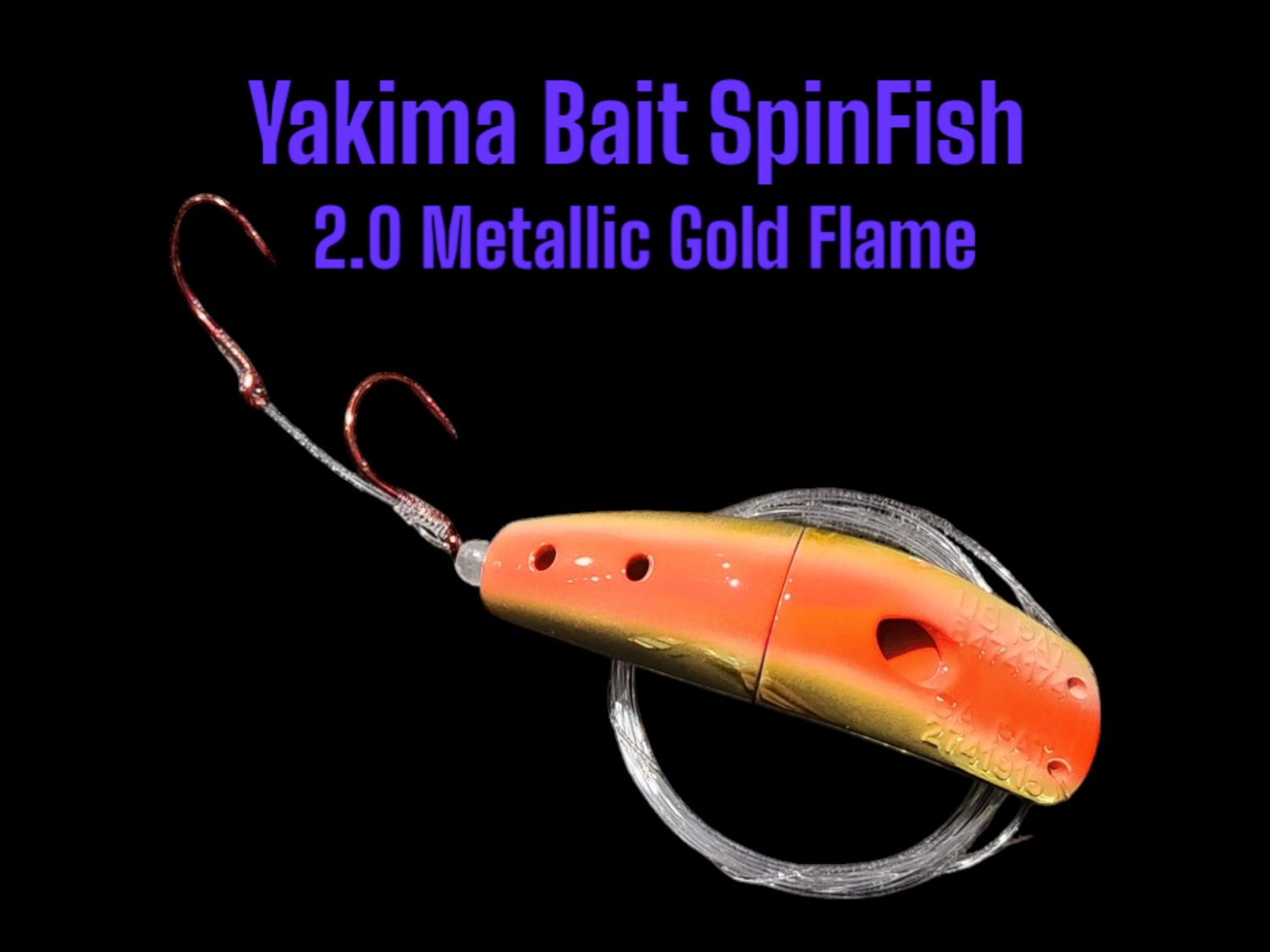SpinFish 2.0&quot; Metallic Gold Flame