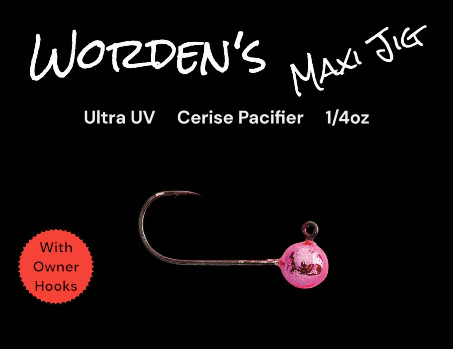 Maxi Jig Head  1/4oz Cerise Pacifier
