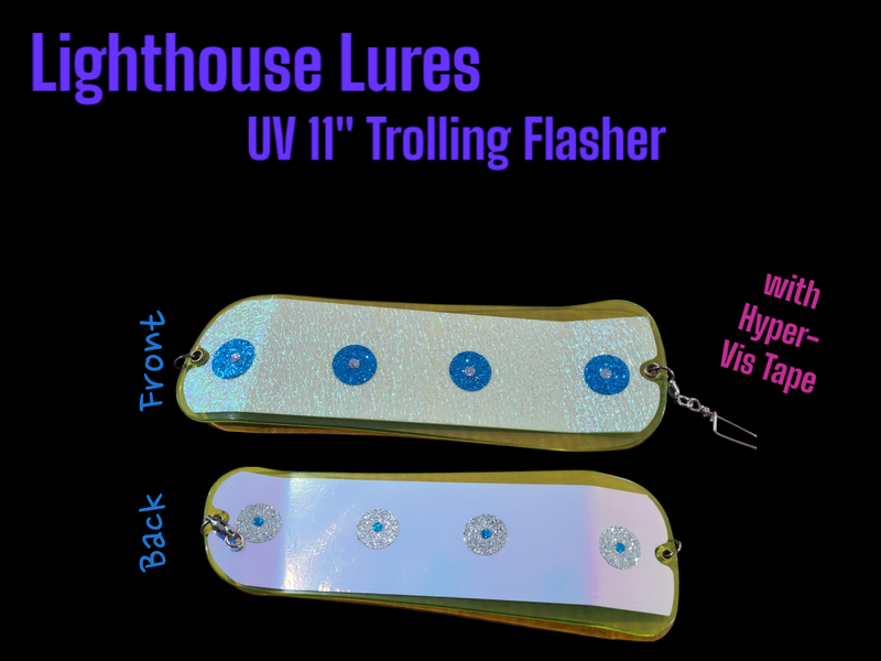 Light House 11&quot; Flasher Hyper Viz Blue Silver