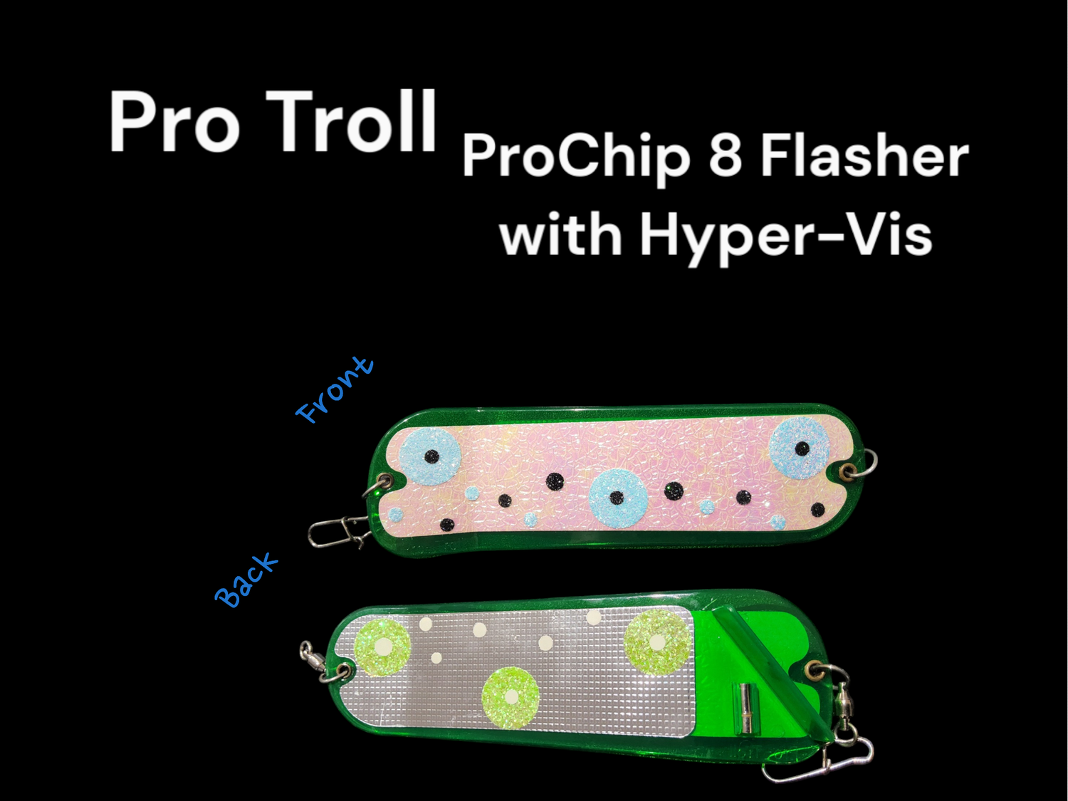 Pro Troll ProChip 8 Flasher w Agitator Fin Glow Green