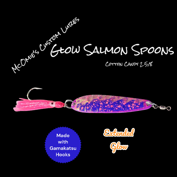 McOmies Custom Lures Hoochie Spoon 2 5\8 Cotton Candy