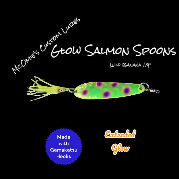 McOmies Custom Lure Salmon Spoon 3 1/4 Wild Banana