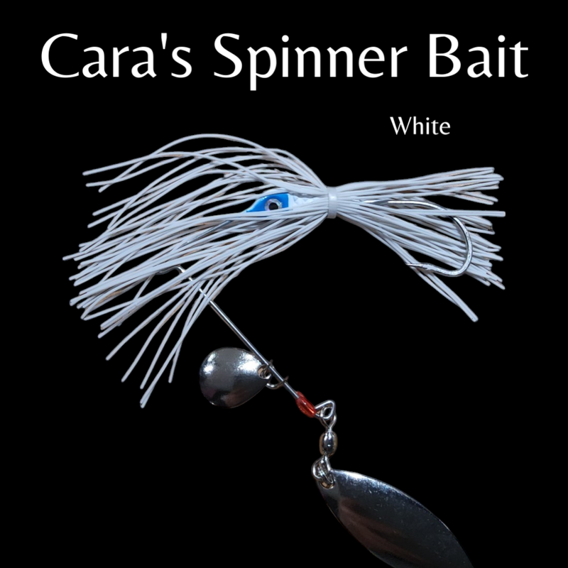 Cara&#39;s Spinner Bait White w/ Blue