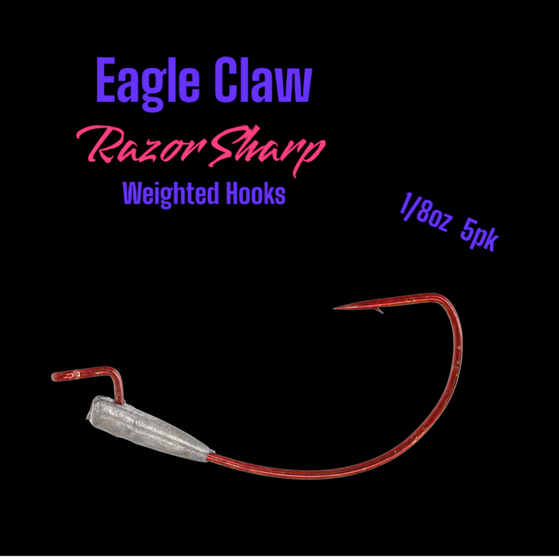Eagle Claw Weighted Hooks 1\8 Os