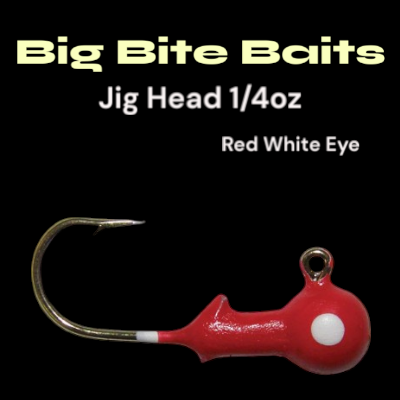 Red White Eye Jig Head 1\4 Oz