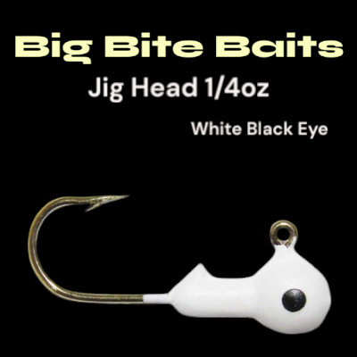 White Black Eye 1\4oz Jig Head Big Bite Baits