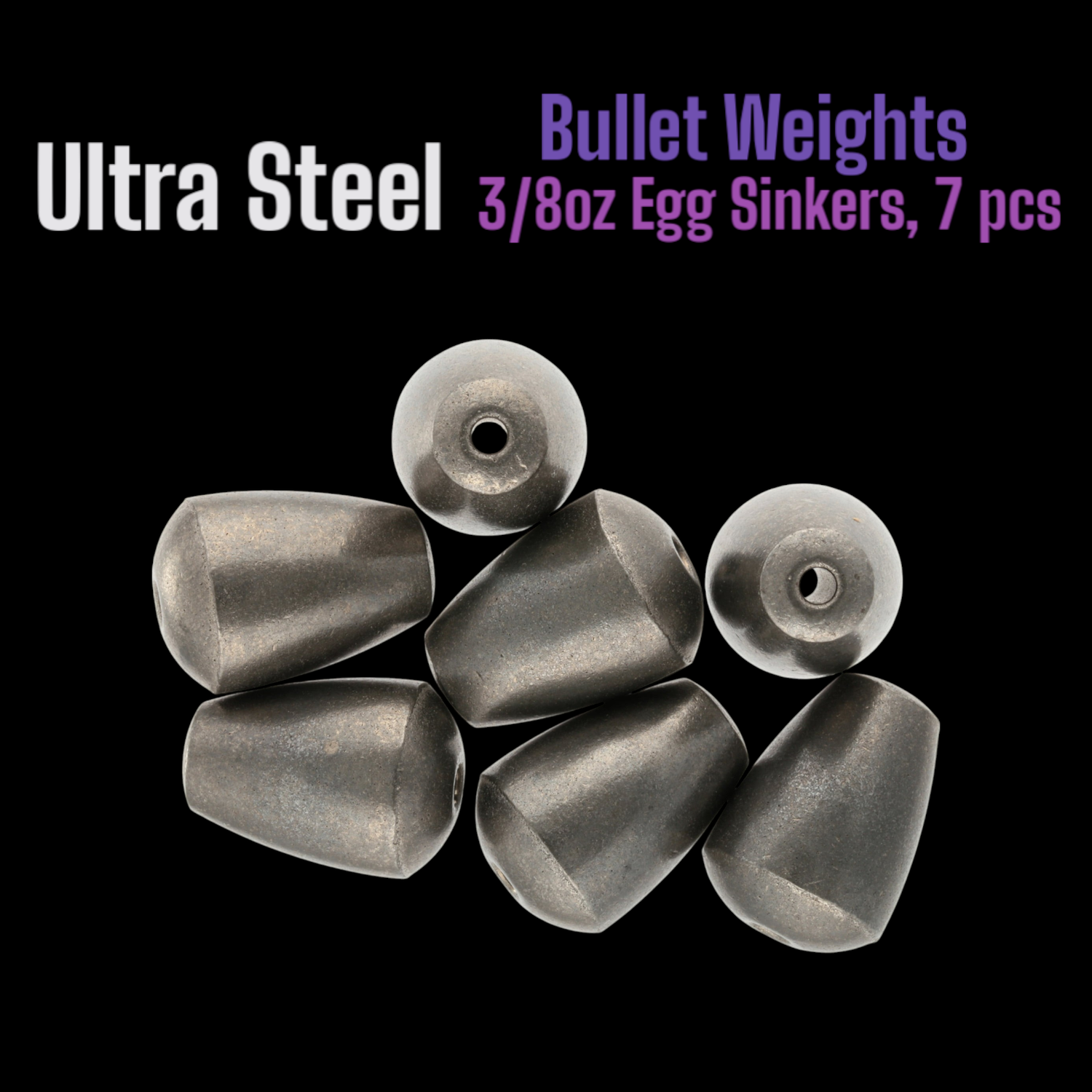 Ultra Steel 3/8oz Egg Sinkers 7 Pieces