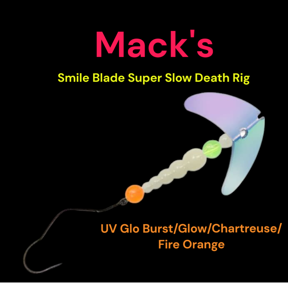 Macks Smile Blade Super Slow Death UV Glo Burst/Chartreuse/Fire Orange