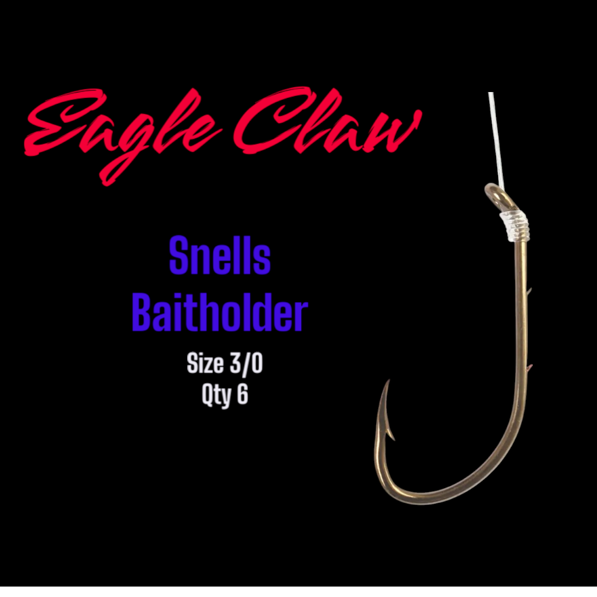 Eagle Claw 3/0 Snelled Hook