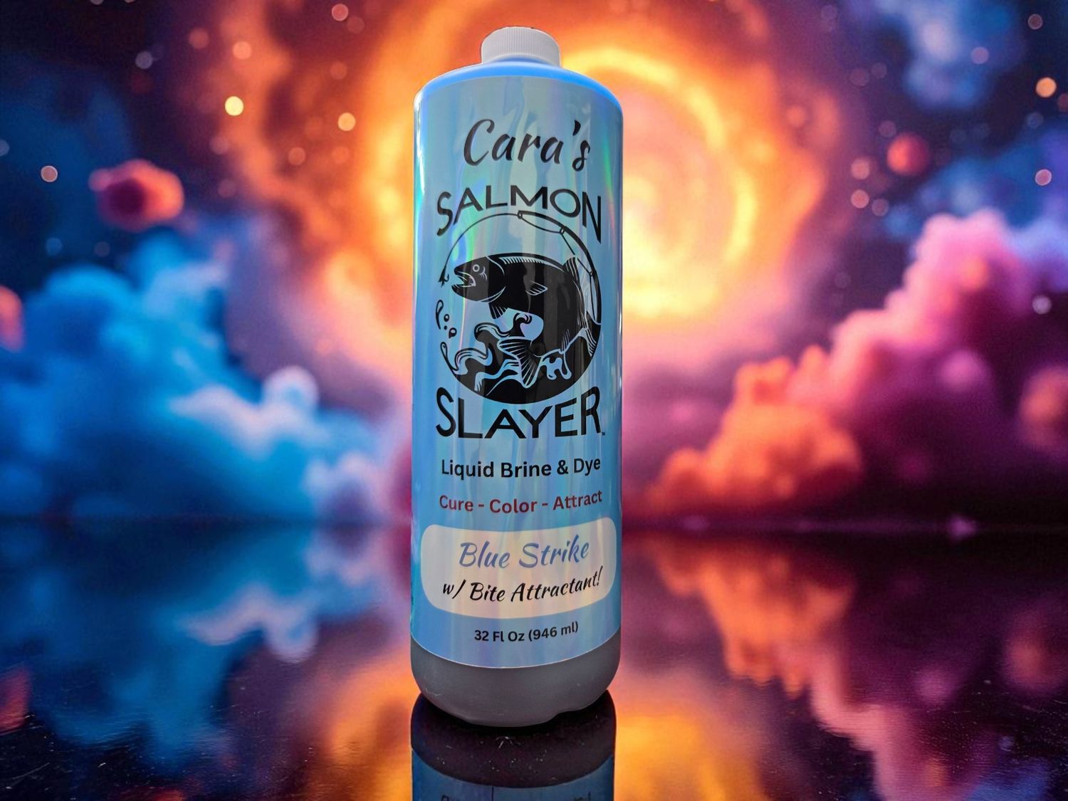 Cara&#39;s Salmon Slayer Liquid Brine &amp; Dye - Blue Strike 32z