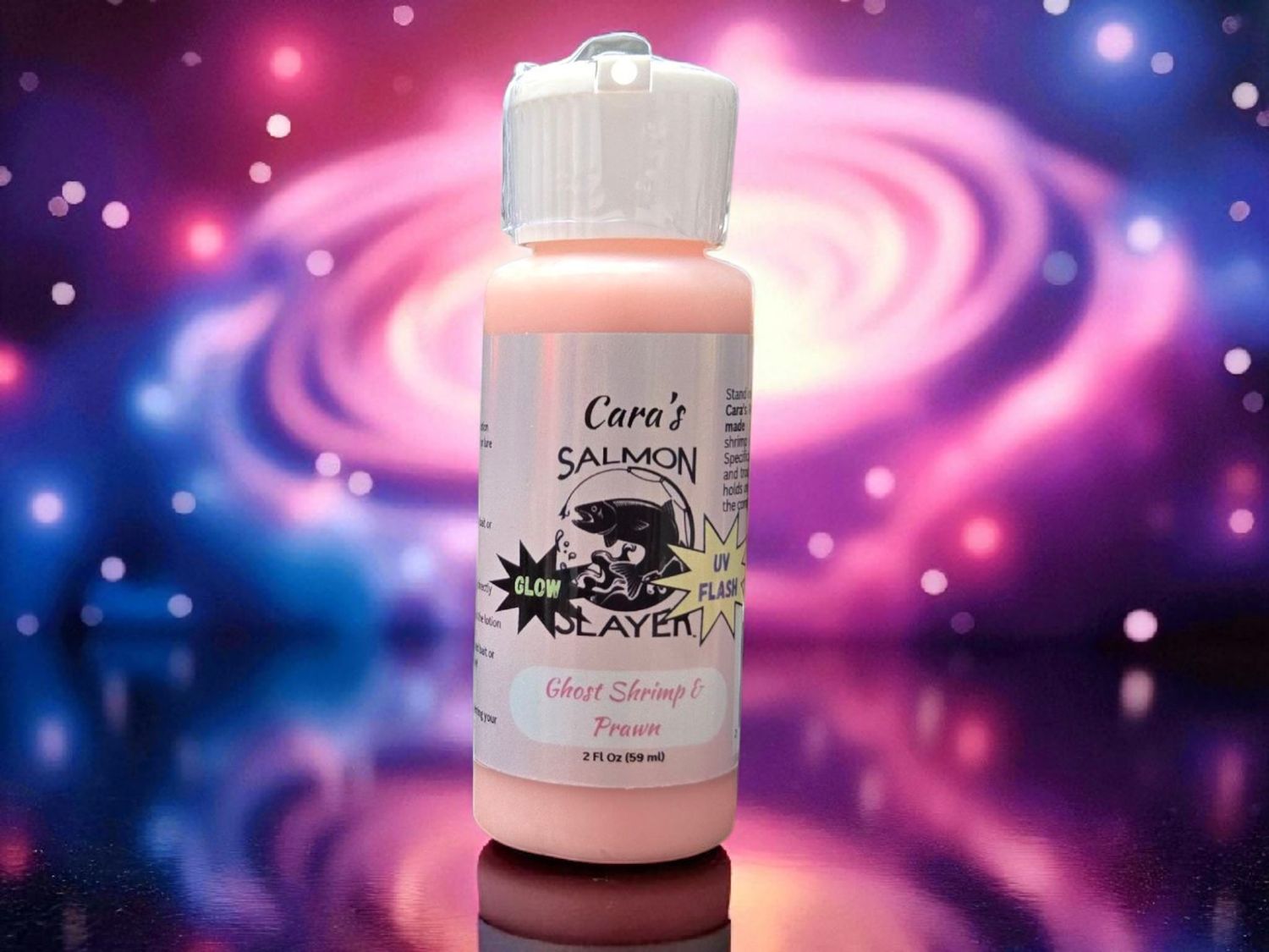 Cara&#39;s Salmon Slayer Ghost Shrimp &amp; Prawn Lotion with Glow &amp; UV Flash 2z