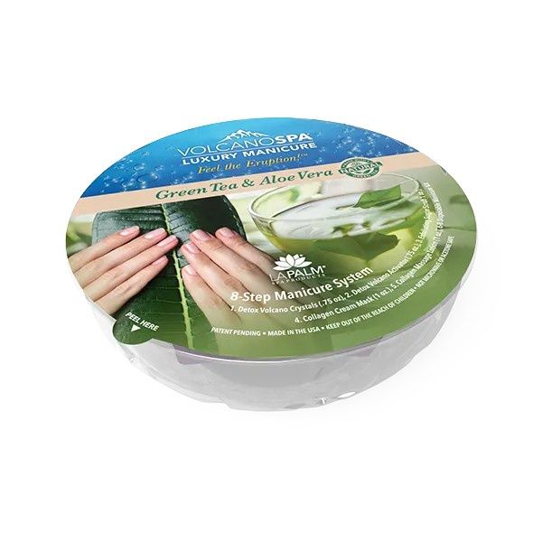 La Palm VolcanoSpa Luxury Crystal Manicure Bowl Kit, Scents: Green Tea &amp; Aloe Vera