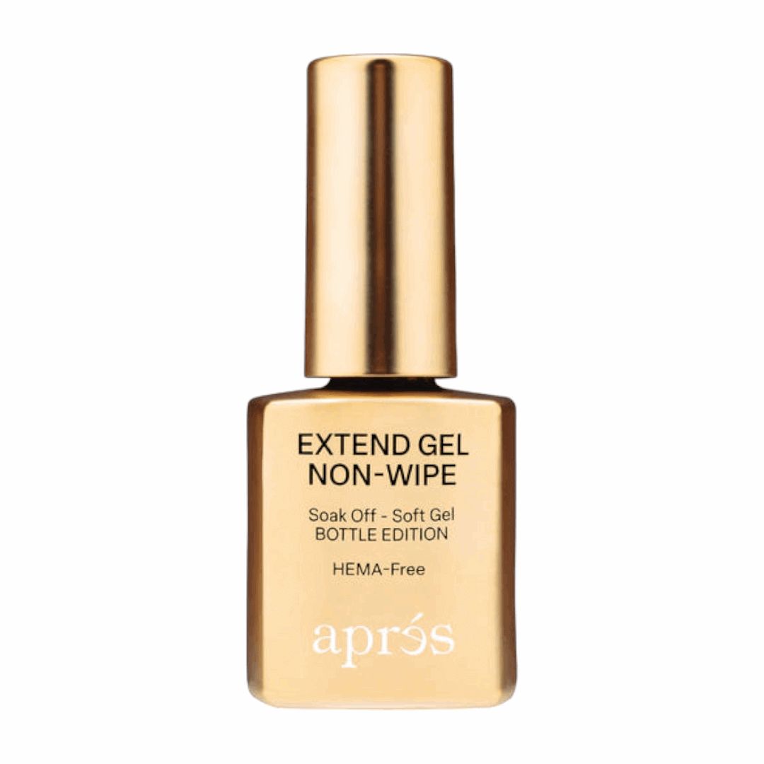 Apres Extend Gel Non Wipe Bottle HEMA-Free | Nail Mall Bradford Shiny Gold Bottle 15mL
