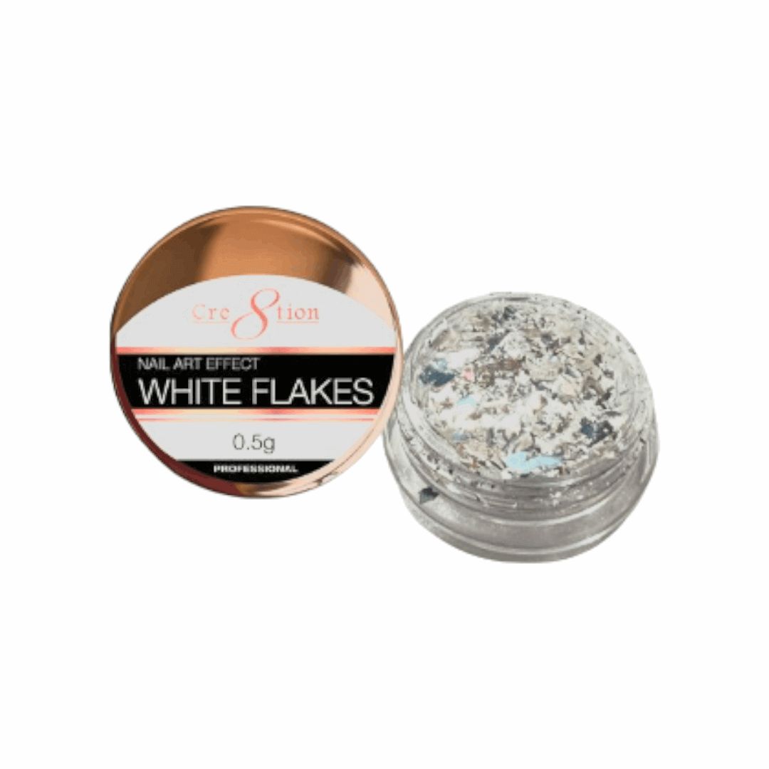 Cre8tion Nail Art Effect 0.5g #White Flakes - Flakes