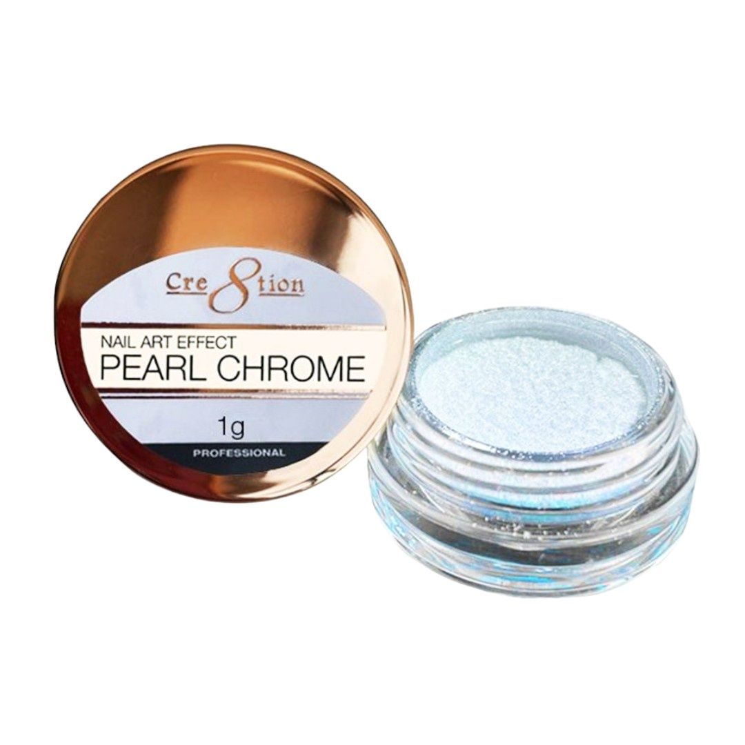 Cre8tion Nail Art Effect 1g White Pearl - Chrome Powder