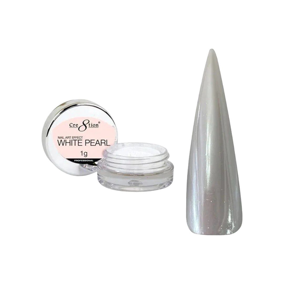 Cre8tion Nail Art Effect 1g White Silk - Chrome Powder