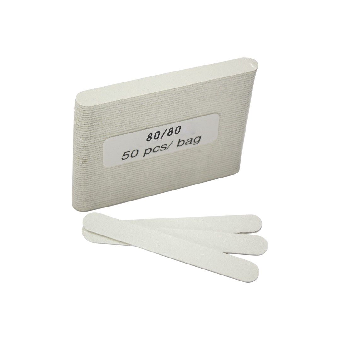 Fiori Mini Nail File 80/80 {Pack of 50}, Color: White