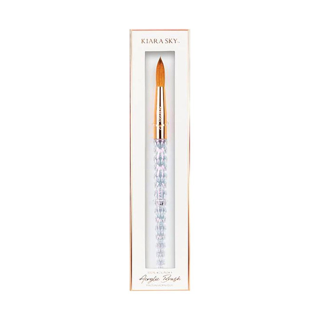 Kiara Sky Premium 100% Kolinsky Acrylic Brush Crytal Handle, Size: 14