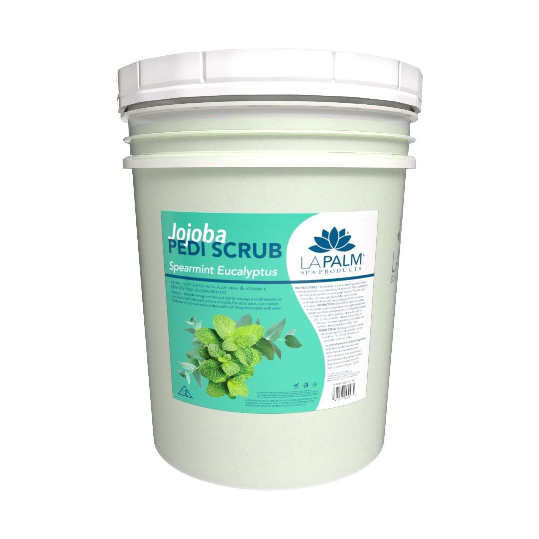 La Palm Jojoba Pedi Scrub Bucket 5Gallon, Scent: Spearmint Eucalyptus