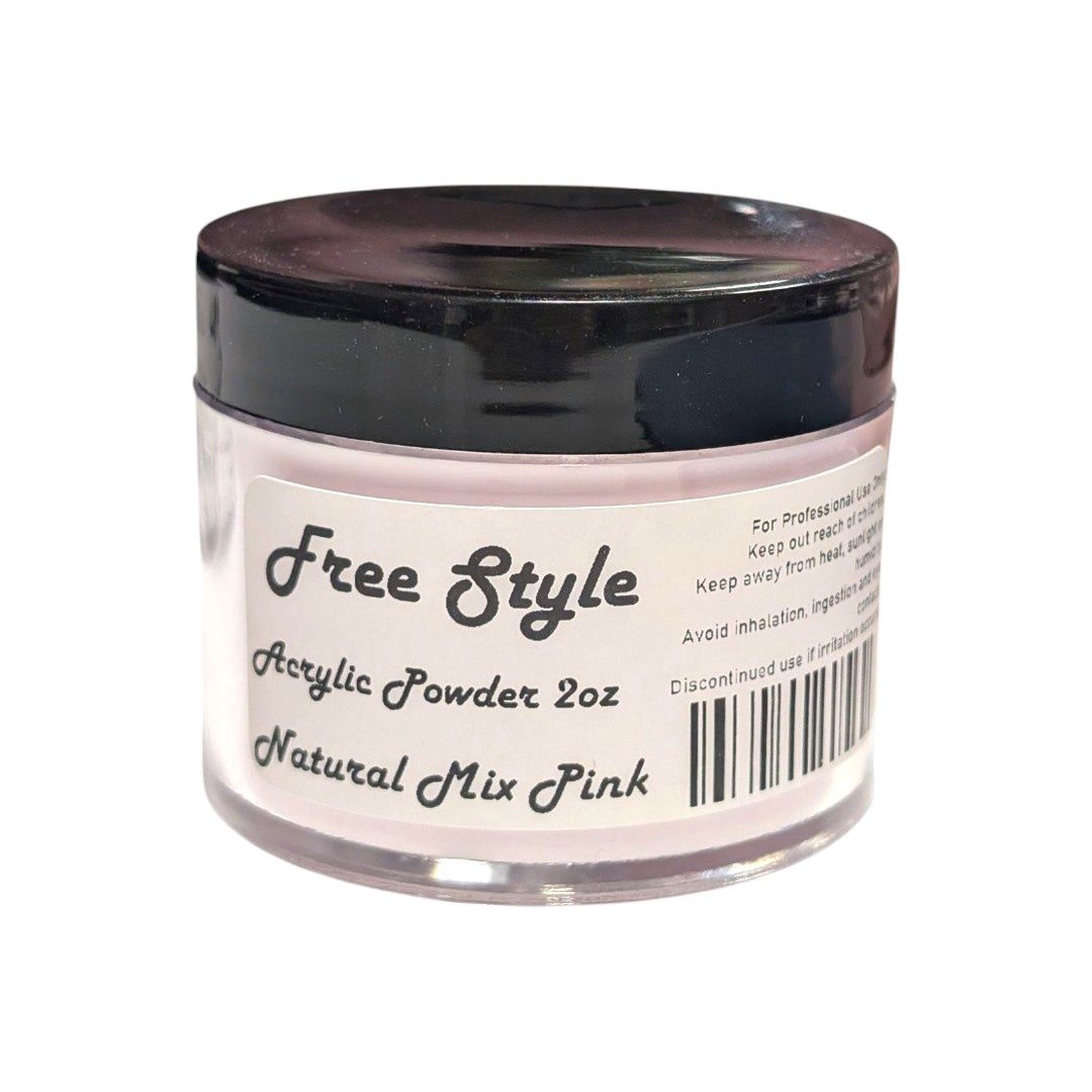 Free Style Acrylic Powder 2oz Natural Mix Pink