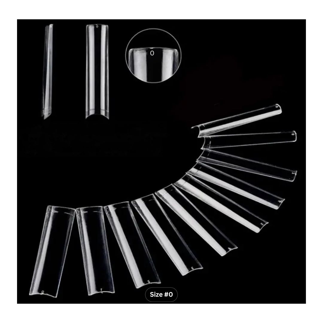 Free Style Clear Refill Tips {Pack of 50pcs} - Straight XXLong, Size: Size #0