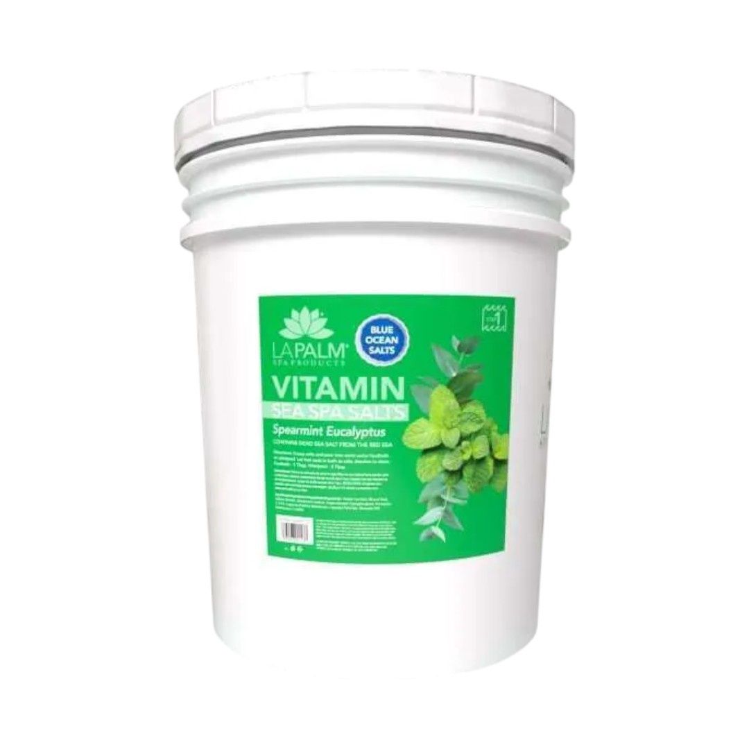 La Palm Sea Spa Salt Bucket 5Gallon, Scent: Spearmint Eucalyptus