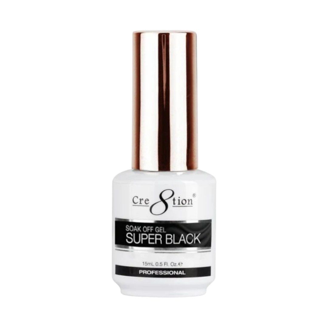 Cre8tion Super Black 15mL - Gel Polish
