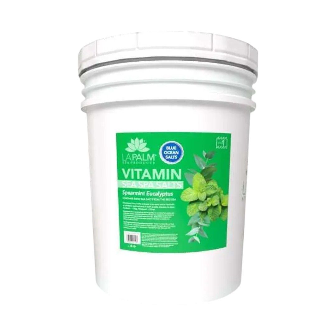 La Palm Sea Spa Salt Bucket 5Gallon, Scent: Spearmint Eucalyptus