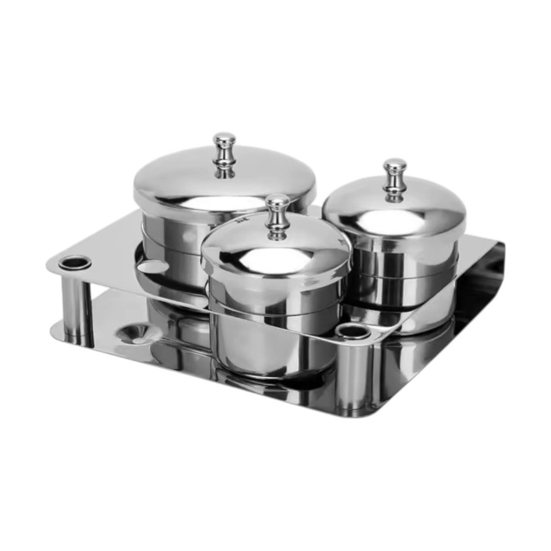 Stainless Steel Liquid &amp; Powder Display Set 3pcs