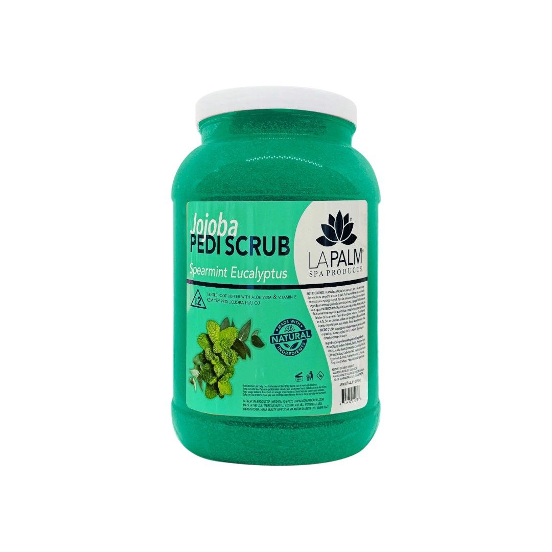 La Palm Jojoba Pedi Scrub 1Gallon, Scent: Spearmint Eucalyptus