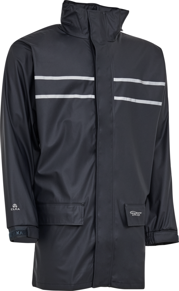 Elka Rainwear Dry Zone D-Lux PU Regenjacke mit extra Länge