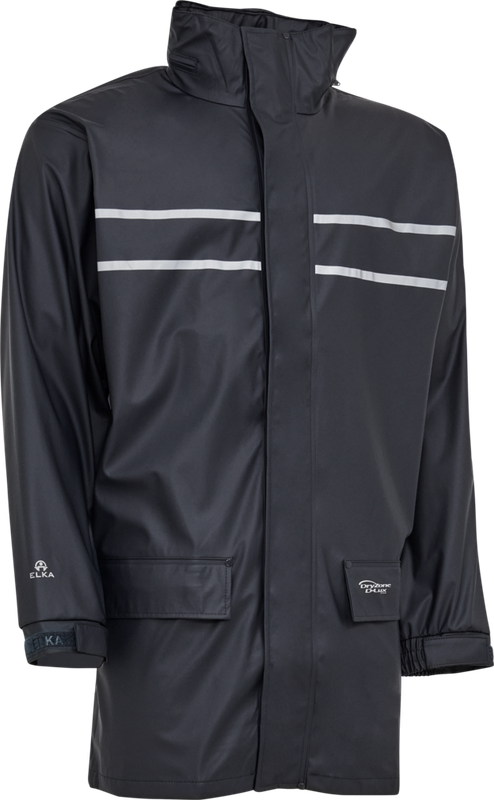 Elka Rainwear Dry Zone D-Lux PU Regenjacke mit extra Länge