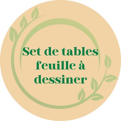 Set de table, feuille à dessiner