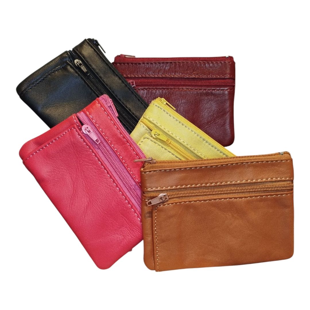 Porte-monnaie en cuir revalorisé