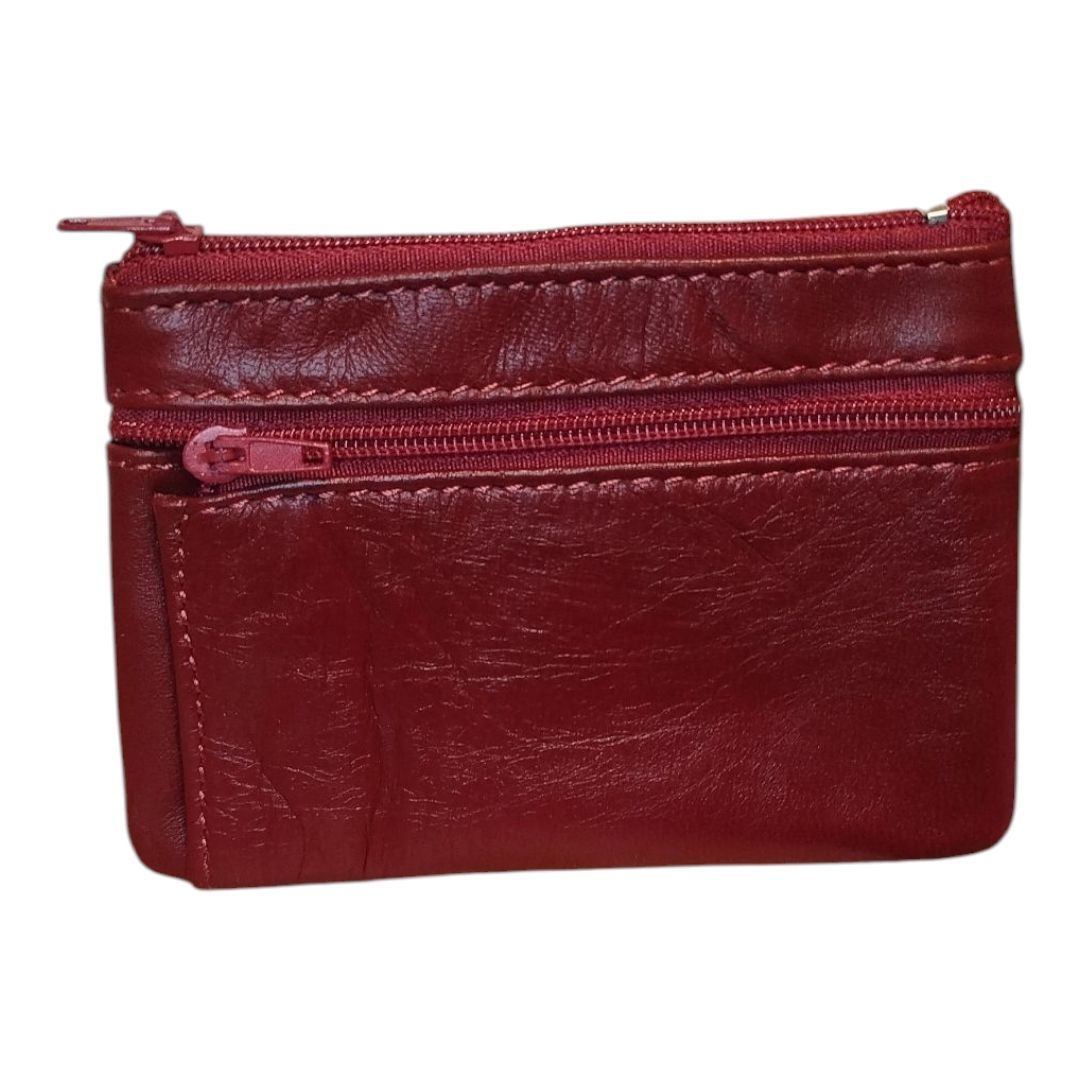 Porte-monnaie en cuir revalorisé