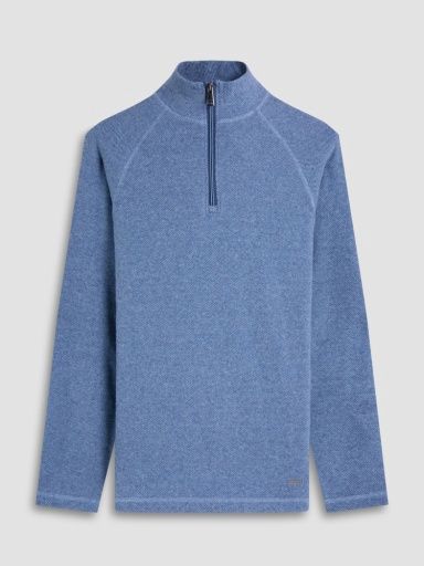 L/S QUARTER ZIP KNIT, Color: cobalt, Size: L