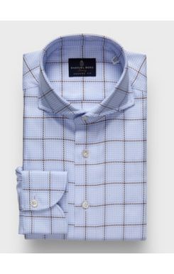 Emanuel Berg- Checked Twill Premium Luxury Dress Shirt SF20312 FW25-225HV