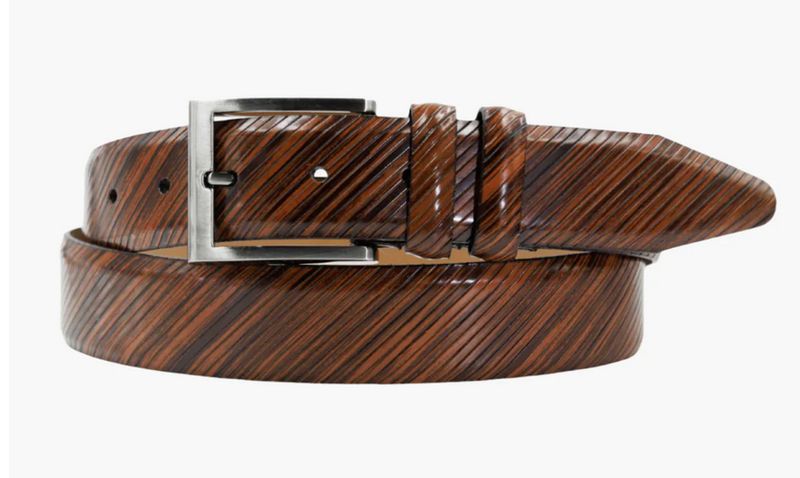 Lejon-Italian Leather Brown Diagonal Belt