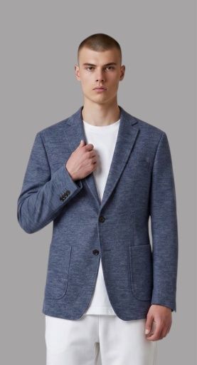 MODERN KNIT STRETCH SPORTCOAT, BLUE PATCH PKT